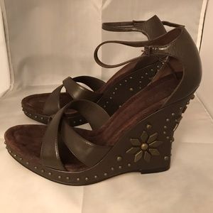 **SOLD**Bebe Wedge Sandal with Studs